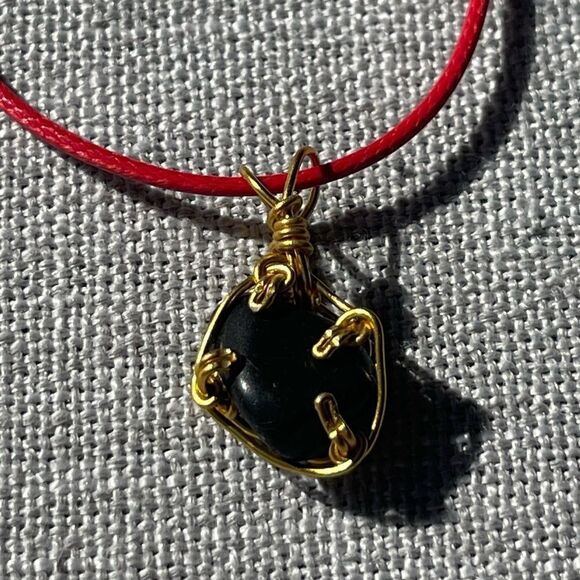 🎶 OBSIDIAN GEMSTONE BOHO PENDANT NECKLACE 🎶😎 - Picture 2 of 6